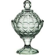 Bomboniere 17,5cm Por 11cm Angel Verde Com Pé E Tampa Cristal Ecológico Wolff